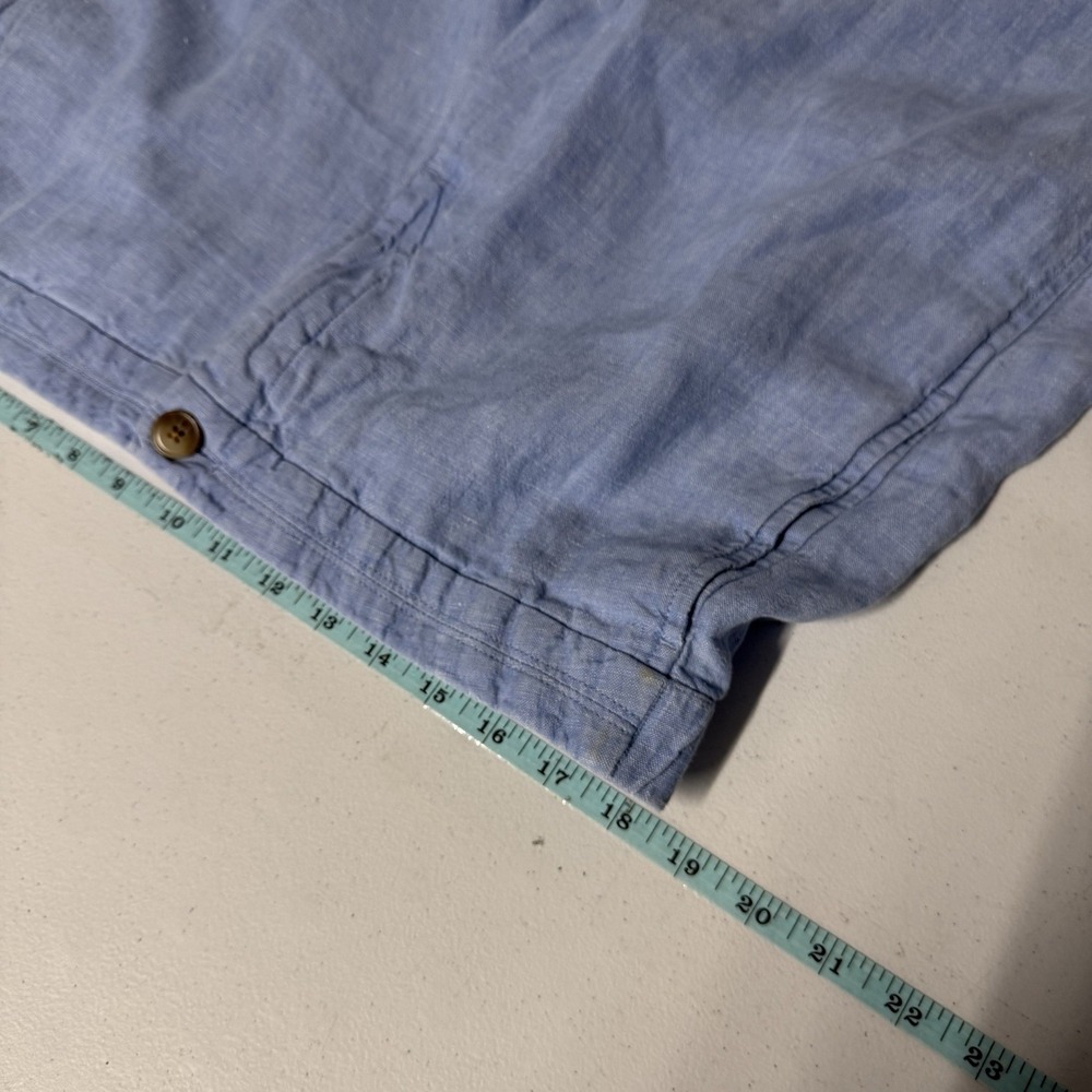 J. Jill Love Linen Wide Leg Cropped Pants Womens XL Blue Lagenlook Coastal - Picture 2 of 12